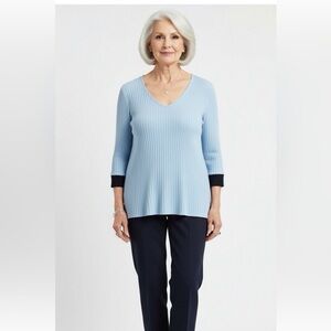 Jones New York Blue Relaxed Top